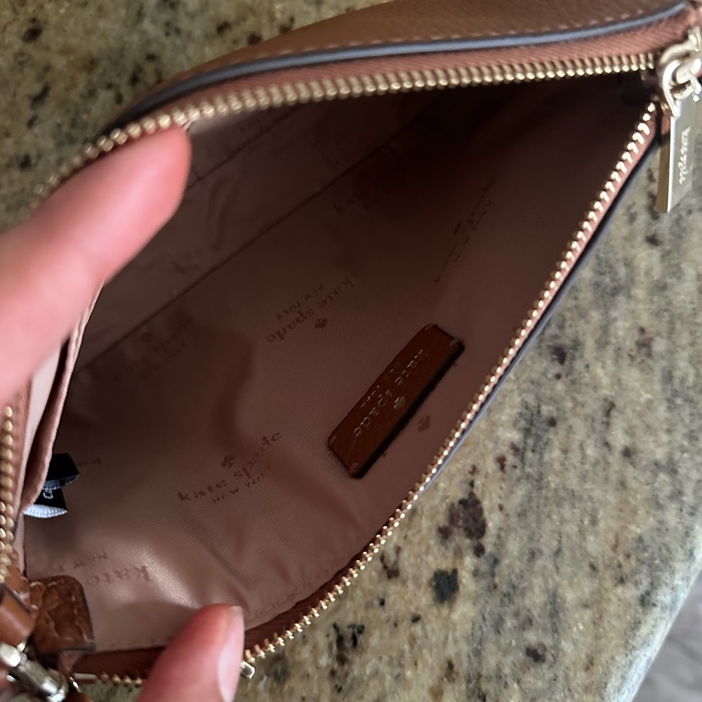 Kate Spade Leila Convertible Wristlet Shoulder Bag Leather Gingerbread Brown New - Picture 4 of 8